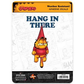 Garfield Hang in There Adhesive Vinyl Decal - Fun Garfield Sticker for Car, Window, Water Bottle or Laptop