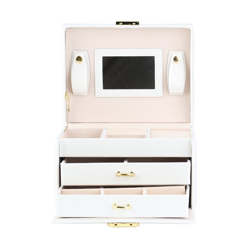 3 Tiers PU Leather Jewelry Storage Case Display Box Holder