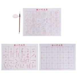 Faderr Chinese Calligraphy Practice Set, Reusable Calligraphy Practice with Brush Water Writing Cloth Mat Chinese Magic Cloth Art Supplies for Beginners Practice(As shown)