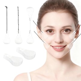 Cinta de estiramiento facial invisible 120 piezas Cinta de estiramiento facial con 15 hilos oscuros para tensar y levantar el rostro Cinta de estiramiento de cuello instantáneo invisible detr