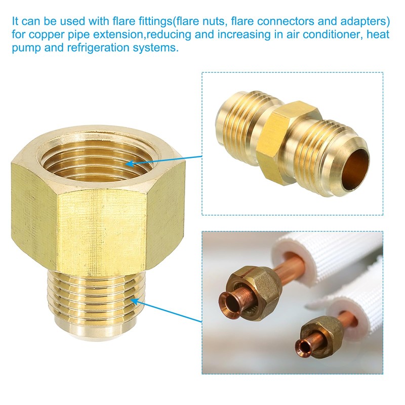 PATIKIL 1/2 Inch Female Flare x 3/8 Inch Male Flare