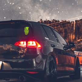 Dripping Grenade Snowboard Sticker Decal Notebook Car Laptop 3" x 5" (Lime)