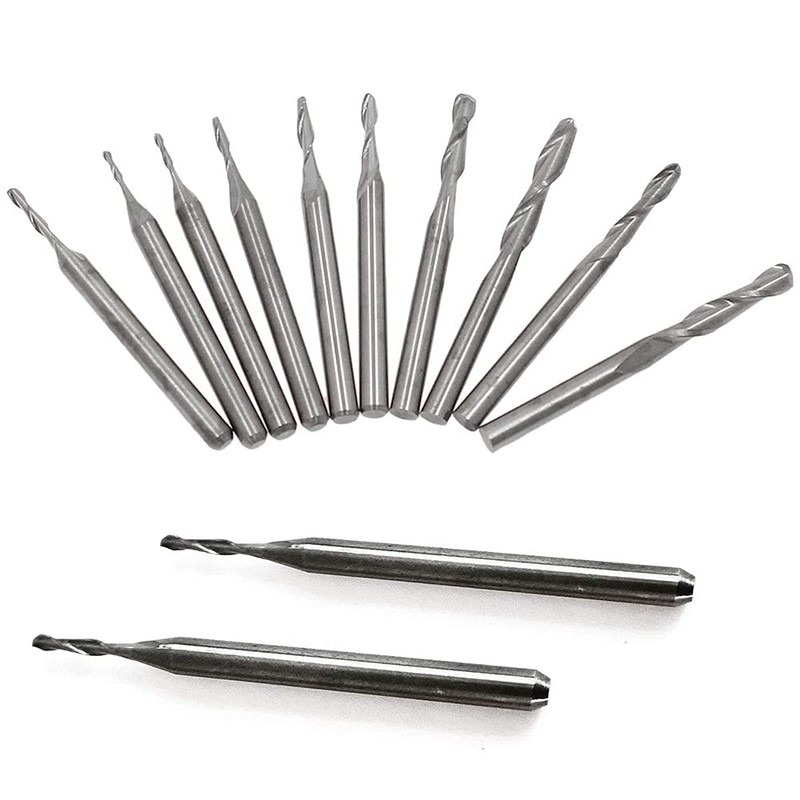 10PCS Ball Nose Twist End Mill Carbide End Mill Set