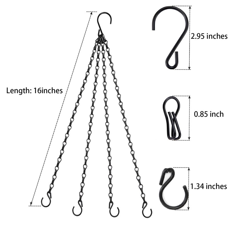 Heybe 16 inch Hanging Basket Chains 4 Point,3 Pack Thicker