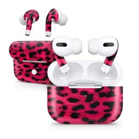 DesignSkinz - Compatible with AirPods 2 - Skin Decal Protective Scratch Resistant Vinyl Wrap - Fuzzy Real Pink Leopard Print
