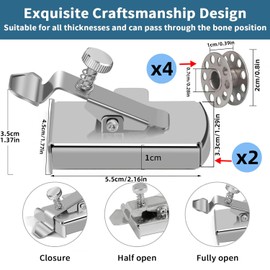 Magnetic Seam Guide, Pack of 2, Agnetic Seam Guide, 7.6 cm x 3.3 cm, Anti-Curl Magnetic Gauge, Multifunctional Seam Guide for Seam Allowances, Sewing Machines, Clothing Manufacturers and Home Sewing