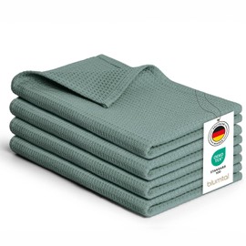 Blumtal Tea Towels 50 x 70 cm Set of 4 – Tea Towels 100% Cotton – Kitchen Towels Washable at 60 °C – Waffle Towel – Dish Towels – Dish Towels – Dish Towels – Dish Towel – Dish Towel in Green