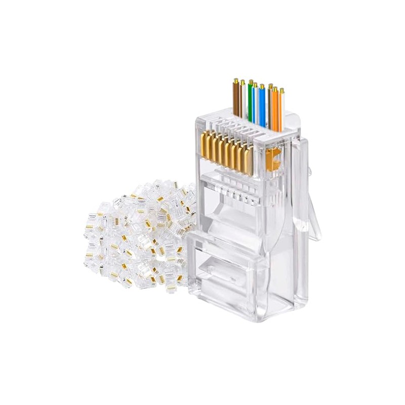 Conectores Rj45 Cat 6, Paquete De 100 Piezas Cable Red