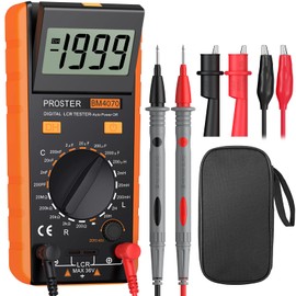 Proster LCR Meter, Capacitive Tester, Inductance, Resistance Measurement, Large LCD Display, Test Lead, Alligator Clip Included