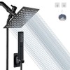 Shower Head, Bellearlly 8'' High Pressure Rainfall Stainless Steel Shower Head / 3 Settings Handheld Shower Combo with Shower Holder and 78''Shower Hose (Black)