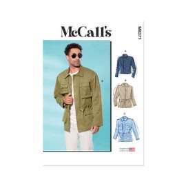 McCall's Men's Collared Jacket Sewing Pattern Kit, Design Code M8371, Sizes 44-46-48-50-52
