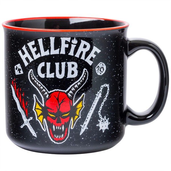 Silver Buffalo Stranger Things Hellfire Club Ceramic Camper Mug, 20 Ounces