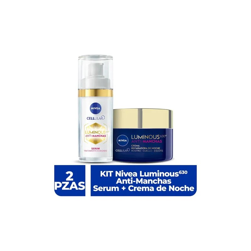 Kit - Nivea Luminous 630 Antimanchas Serum Crema De Noche