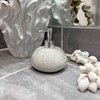 pf+a Speckled Stone Soap Dispenser, Round Shape, Grey with Chrome