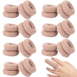 VARMDUKKE 15PCS Finger Bandages for Finger Tips, Breathable Finger Cots Finger Protectors for Wounds, Elastic Finger Gloves Thumb Covers for Garden, Kitchen, Sculpture -Skin Color