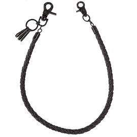 CHROME CRANE WB007 Men's Leather Wallet Chain Stylish Braided Mesh Belt Wallet Leather Leather Leather