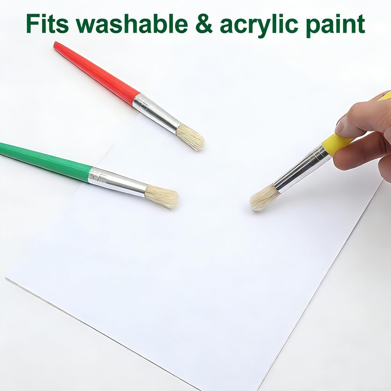 4pcs Large Paint Bushes Round Preschool Paint Brushes for Washable