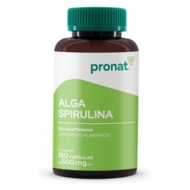 PRONAT | Alga Spirulina 100% Pura, Suplemento Alimenticio, 180 cápsulas de 500 mg