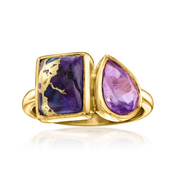 Ross-Simons Purple Turquoise and 1.10 Carat Amethyst Toi Et Moi