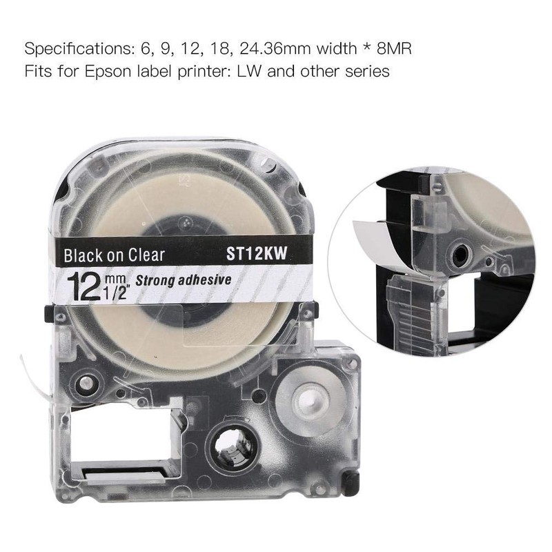 Labelling Device Compatible Label Tapes as Replacement 12 mm Label
