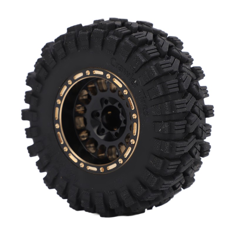4Pcs Brass Wheel Tire Set 1.2in Hub Replacement for Traxxas