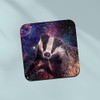 Square Single Coaster - Space Badger Stars Animals Universe Galaxy