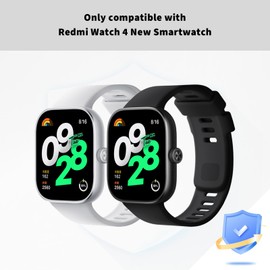 Rc-Z Screen Protector Case for Xiaomi Redmi Watch 4 Smartwatch, Hard PC Bumper & Tempered Glass Film Replacement Accessories for Redmi Watch 4, Clear