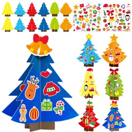 Qyeahkj 30 Sets Christmas Tree DIY Craft Kit for Kids Xmas 3D Art Project Paper Ornaments Making Crafts for Preschool Toddlers Age 4-8, 8-12 for New Year Winter Holiday Party Favors 6 Styles(Colorful)