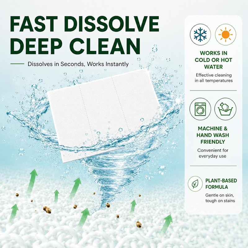 Laundry Detergent Sheets XL Size, Up to 1200 Loads, Cut-to-Size