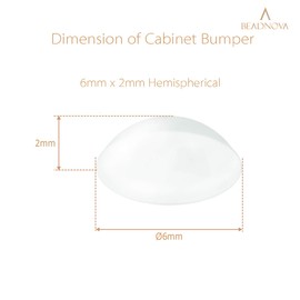 BEADNOVA Cabinet Door Bumper 100Pcs Clear Cupboard Door Bumpers Cabinet Pads Cabinet Cushion Pads Self Adhesive Furniture Bumper for Door Drawer (Hemispherical, 6x2mm)