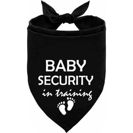Baby Security in Training Bandana - Pet Scarf for Pregnancy Announcement Reveal Ideas - Printed Dog Bandana for Dog Lovers, Black