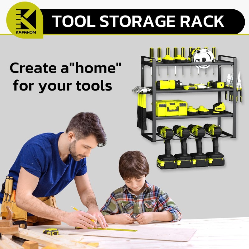 KAFAHOM Power Tool Organizer, Garage Tool Organizers and Storage,Drill Holder