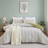 Purefair 100% Cotton Jacquard Comforter Set, Striped Floral Print, Soft