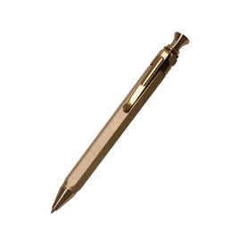 SZHOWORLD Six-Edge Solid Brass Pen, Press type Metal Signature Pen EDC Writing Pen with Clip, Comes With Black Pen Pouch, Gift for Office, Business, Executive, Friends