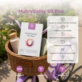 Healthspan Multivitamin 50 Plus (180 Tablets) | Advance Multivitamin for Over-50's | for Brain, Heart, Muscles, Teeth, Bones and Energy Levels | Added Ginkgo Biloba & Citrus Bioflavonoids | Vegan