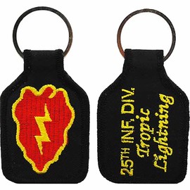 U.S. ARMY 25TH INFANTRY DIVISION TROPIC LIGHTNING KEY CHAIN - Multi-Colored - Veteran Owned Business
