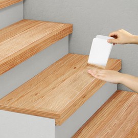 SMILOOL Clear Non Slip Stair Treads for Wooden Steps Indoor 5 Pack 4" x 28" Pre-Cut Anti Slip Stair Strips for Wood Stairs, Grip Tape Transparent Step Tread Grips for Dogs Kids and Pets, Waterproof