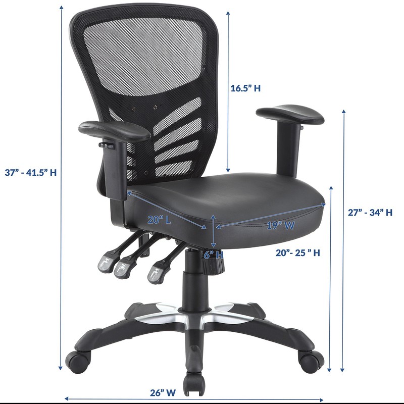 Modway Articulate Mesh Office Chair with Fully Adjustable Vegan Leather