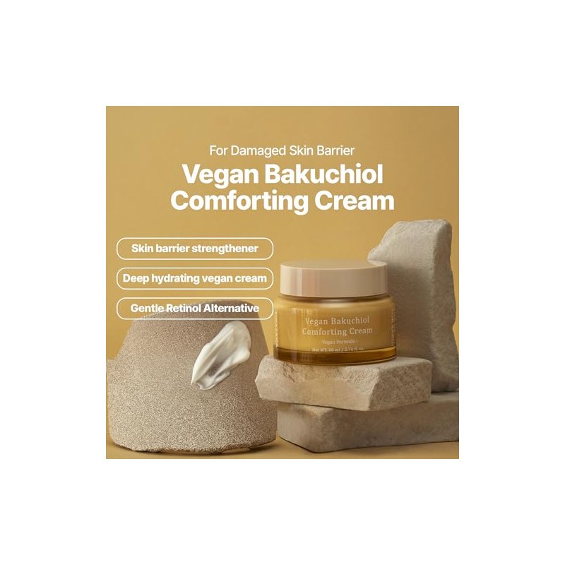 Vegan Bakuchiol Comforting Cream For Replenish and Soothe Senitive Dry