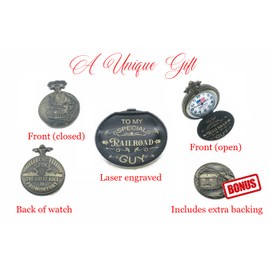 Pinnacle Awards to My Special Railroad Guy Laser Engraved with High Definition Engraving Approved Railroad (RR Standard) Railway Grade Pocket Watch