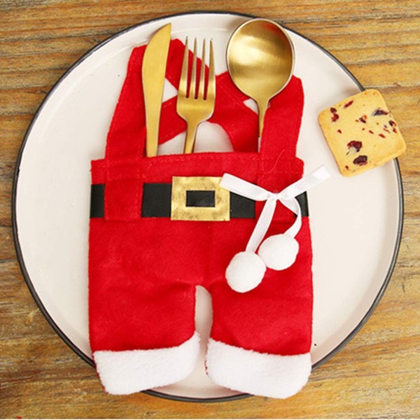 Gudotra 12 Pieces Christmas Cutlery Holder Table Decoration Christmas Gifts (Santa Costumes)