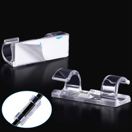 100 Pieces Mini Cable Clips, Christmas Outdoor Light Clips, Christmas Light Hooks, Decoration Adhesive Patio Light Clips Self Adhesive Hooks for Christmas and Fairy Light (Clear)