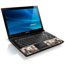 LSS Laptop 15 15.6 Skin Cover with Colorful World Landmarks Pattern for HP Dell Lenovo Apple Asus Acer Compaq - Fits 13.3" 14" 15.6" 16" (2 Wrist Pads Free)