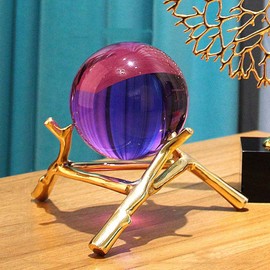Crystal Ball, 2.0 - 4.7 inches (50 - 120 mm), Purple, Amethyst, K9 Ball, Crystal Ball, Purple Crystal, Feng Shui Goods, Gift Glass, Alloy Base, Soratama Photography, Purification, Good Luck, Amulet,