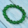 Comimark 2Pcs 10mm Dark Green Jade Round Gemstone Beads Stretchy