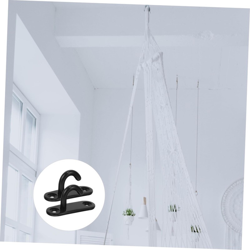 Totority 4Pcs Stainless Steel Pad Eye Hooks for Ceiling and