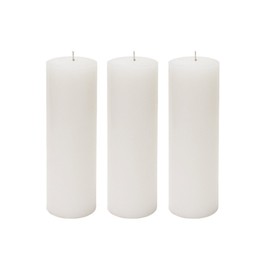 Mega Candles 3 pcs Unscented White Round Pillar Candle, Hand Poured Premium Wax Candles 2 Inch x 6 Inch, Home Décor, Wedding Receptions, Baby Showers, Birthdays, Celebrations, Party Favors & More