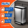 Hefty Stainless Steel Step Trash Cans with Lids, 12.7 Gallon