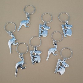 Generic 8pcs Koala Charm Hair Jewelry for Men Women Braids, Cute Charm Pendant Dreadlocks Decorations Rings Clip, Braids Hair Accessories for Her, Antique silver