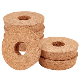 OLYCRAFT 6Pcs Cork Lids for Glass Planter 3.3-3.5 Inch Plant Corks with Center Hole Cork Stoppers for Hydroponic Plant Hydroponic Vase Lids Cork Replacement for Hydroponics Growing Vases